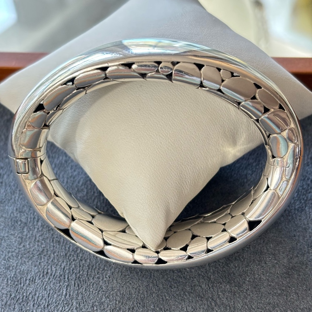 John Hardy Silver Pebble Design Bracelet